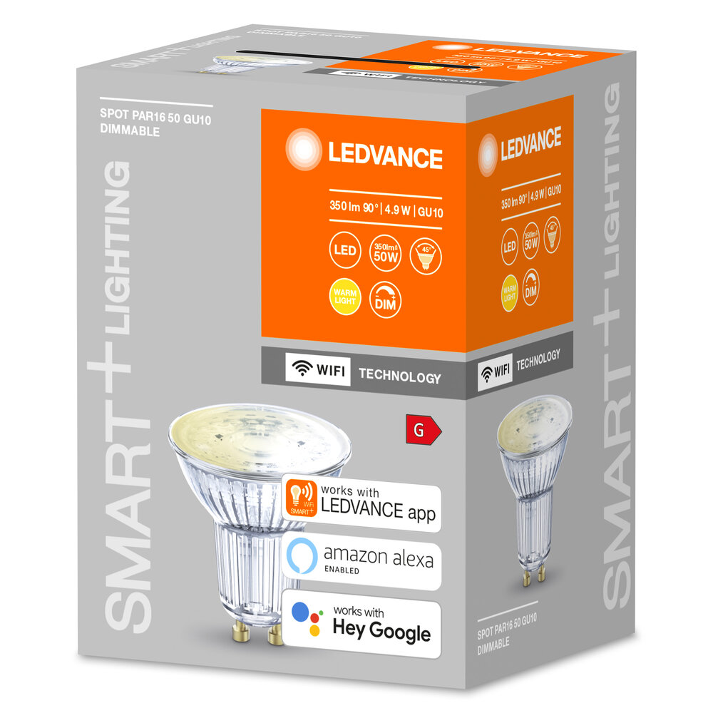 LEDVANCE SMART+ WiFi SPOT GU10 Dimmable 50 45 ° 4.9 W/2700 K GU10