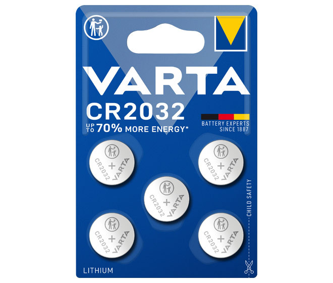 Batterie Knopfzelle CR2032 *Varta* 5-Pack Batterie Knopfzelle CR2032 *Varta* 5-Pack