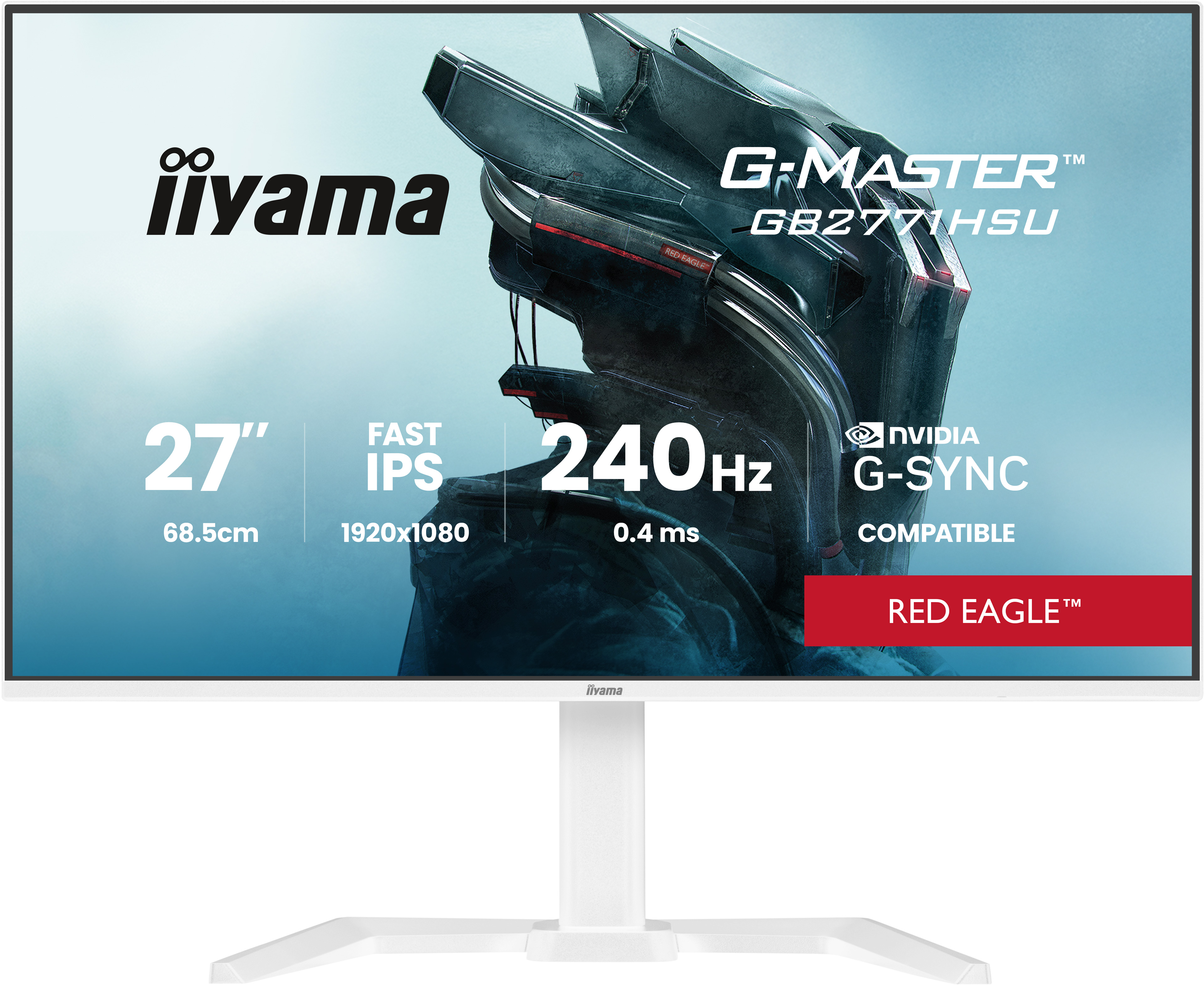 iiyama G-MASTER GB2771HSU-W1 computer monitor 68.6 cm (27") 1920 x 1080 pixels Full HD LCD White