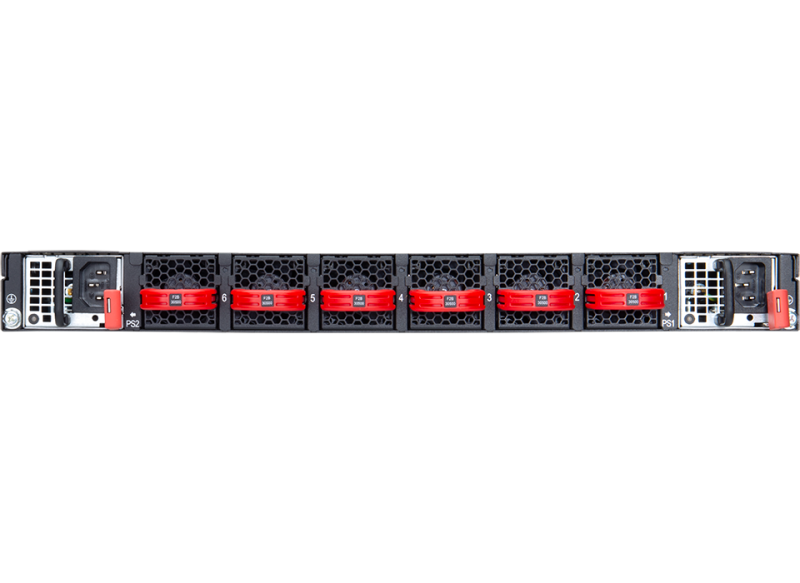 EdgeCore Switch full manged 32 Port  • 32 x 400G QSFP-DD • 19" 1 HE • Datacenter Switch • Back-to-front • DCS511 • 9737-32DB-O-48V-F
