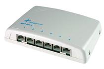 Patch Panel 6xTP, CAT6A, 500Mhz, Aufputz, Lichtgrau, Unges
