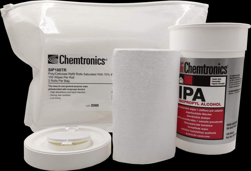 NetPeppers LWL Glasfaser, Reinigunsbox/Spender, Chemtronics Isopropyl-Alkohol-TüCher, - 200 Piece