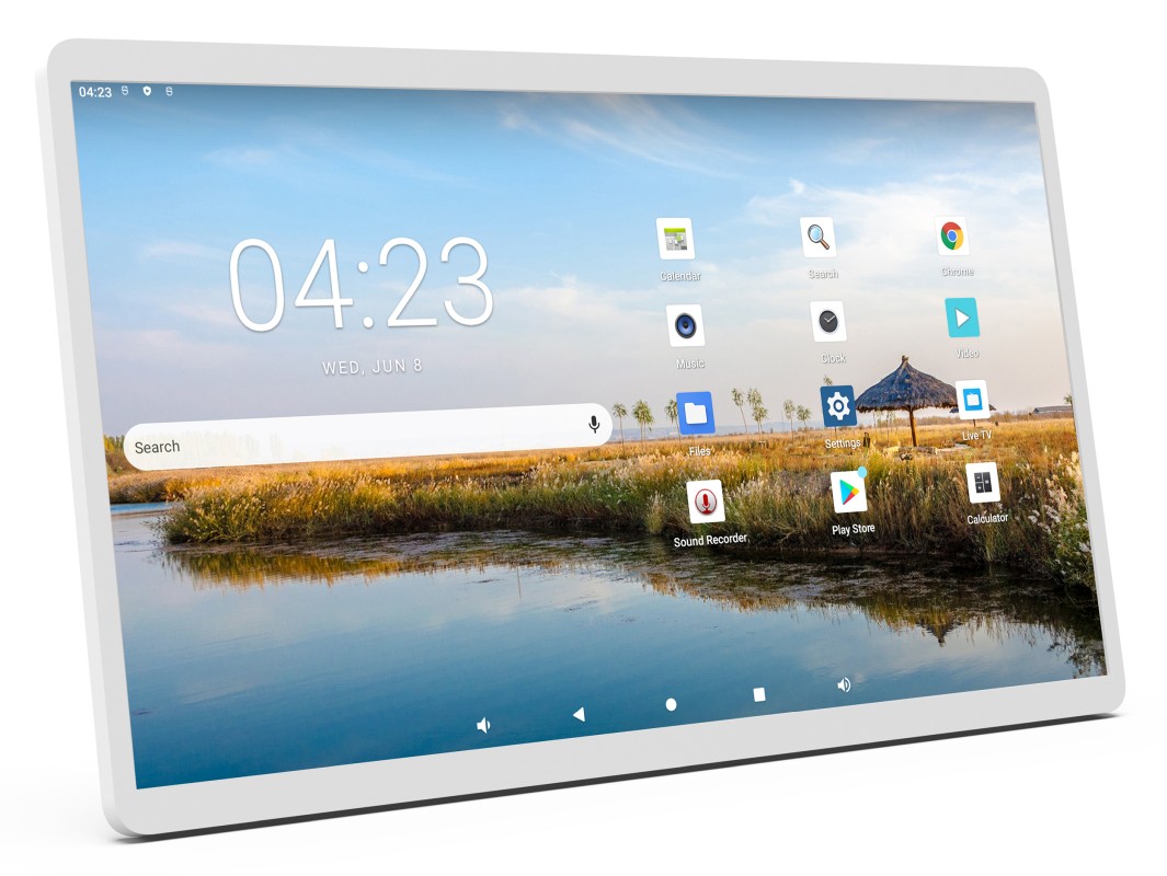 ALLNET High Performance Display 24 Zoll, Android 12, RK3588, HDMI In, Farbe weiß, für Batterie Standfuß kompatibel