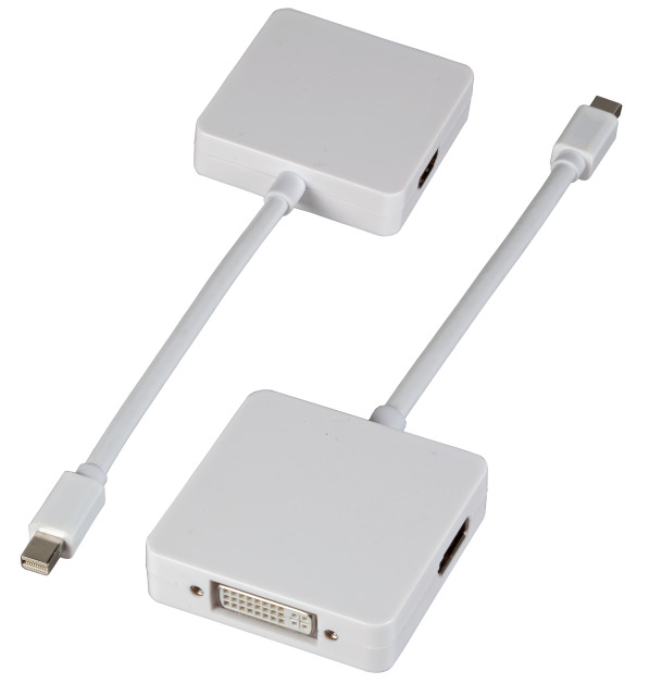 EFB Elektronik EB986 video cable adapter 0.15 m Mini DisplayPort DisplayPort + DVI + HDMI White