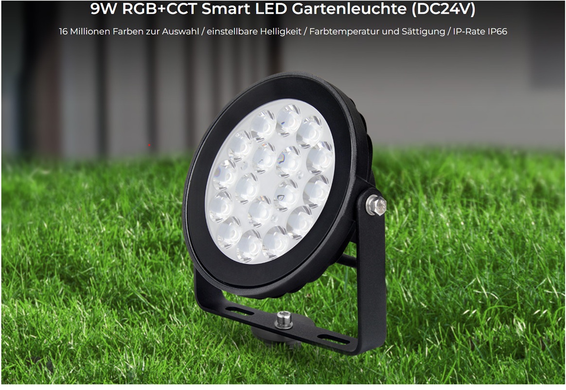LED Garten Lampe 9W RGB-WW Mit Funk Und WLAN IP65 24V Milight/Miboxer