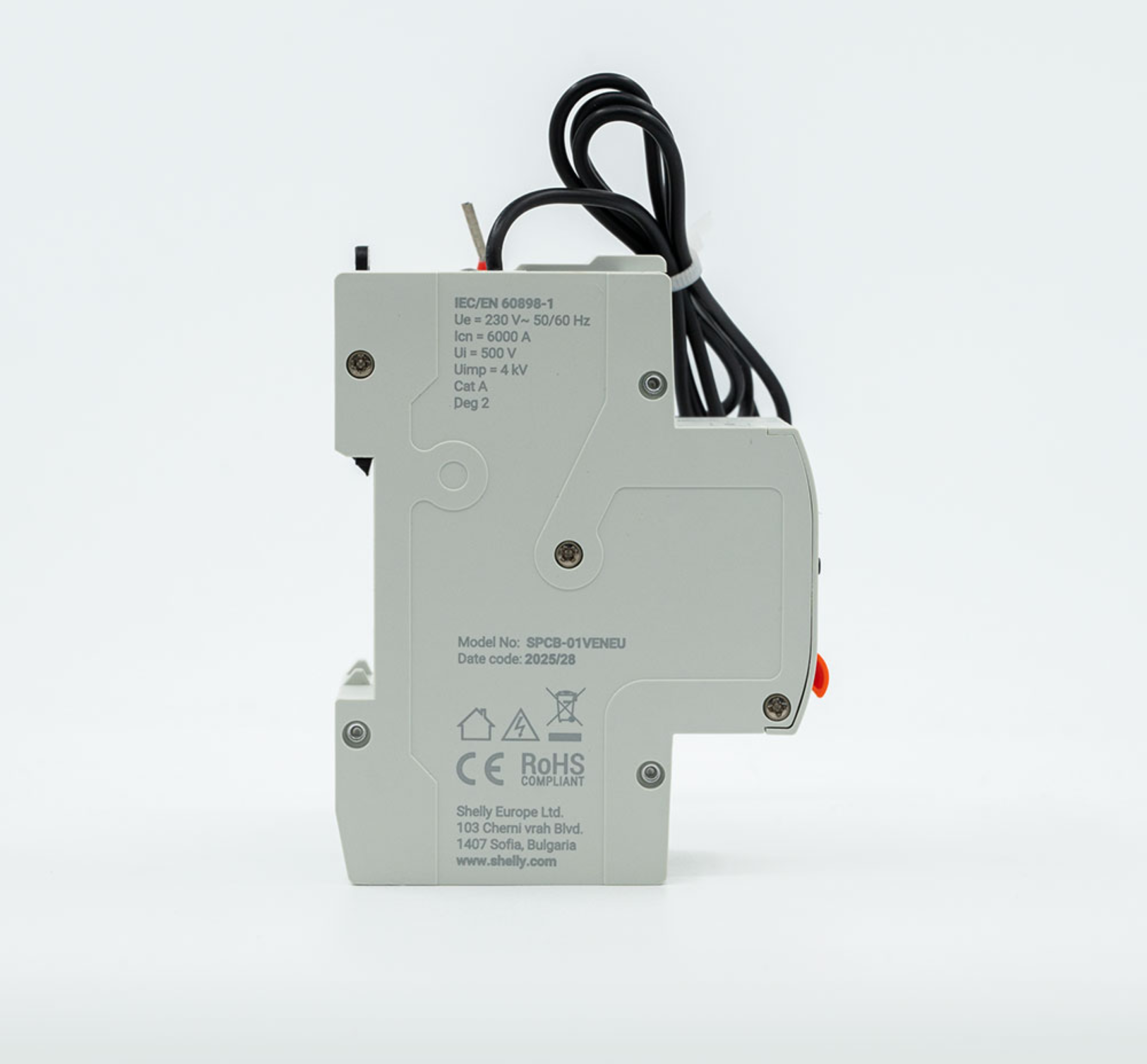 Shelly · Smarter Leitungsschutzschalter · "Pro 1CB C16" · 1-polig · 16A · Fernsteuerung · LAN · WLAN · Bluetooth
