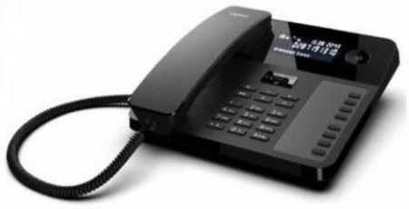 GIGASET DESK 600 Black Schnurgebundenes Tisch Und Wandtelefon LC-Display 7 Direktwahltasten Telefonbuch Hrgertekompatibel