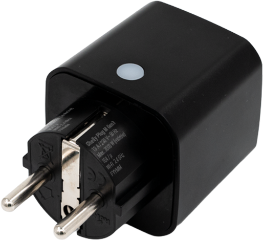 Shelly · Plug & Play "Plug M Gen3 Black" · Smarter Zwischenstecker · 13A · Messfunktion · WLAN · BT · schwarz