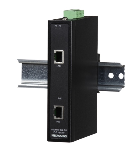 Microsens PoE+ Industrie Injector für Hutschiene, MS657031X | 139629
