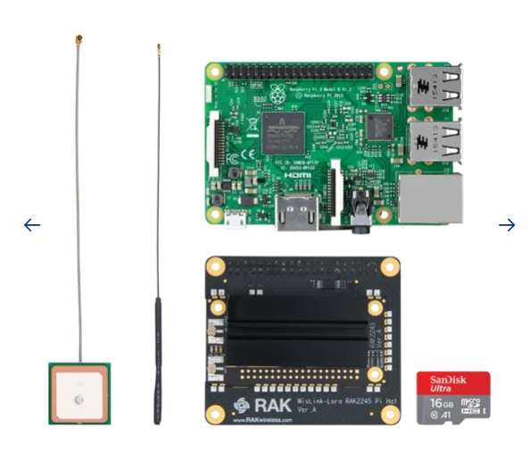 RAK Wireless LoRa WisGate LoRa Gateway Discover Kit RAK2245 Pi HAT Raspberry Pi 3B 16G TF Card(With Software Image) To Quick Start A LoRaWA