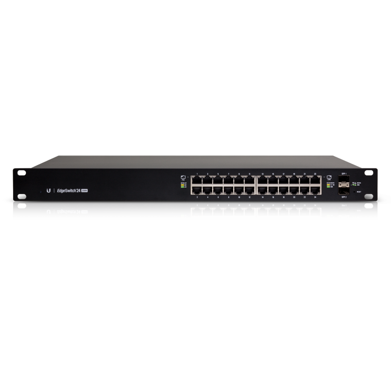 Ubiquiti EdgeSwitch 24 / 24 Gigabit RJ45 Ports / 2 SFP Ports / 250W / PoE+ / ES-24-250W Ubiquiti EdgeSwitch 24 / 24 Gigabit RJ45 Ports / 2 SFP Ports / 250W / PoE+ / ES-24-250W
