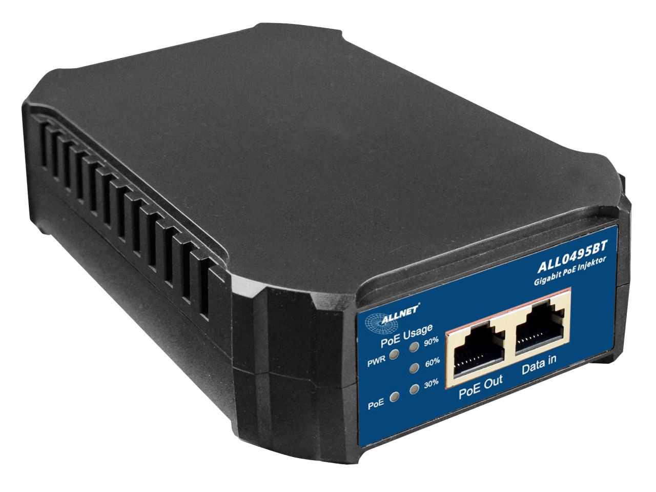 ALLNET PoE Injektor Gigabit PoE & PoE bt (15,4W/30W/60W/95W) / IEEE802.3bt Kunststoffgehäuse / "ALL0495BT"