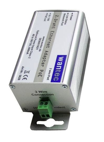 Wantec 2wIP 2-Draht Schraubklemmen Adapter PoE 90 Mbits Wantec 2wIP 2-Draht Schraubklemmen Adapter PoE 90 Mbits