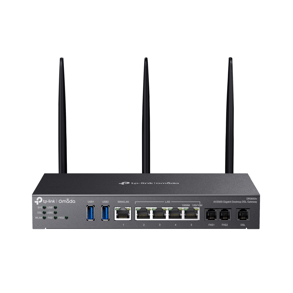 OMADA - DR3650v - Omada AX3000 Desktop DSL Gateway OMADA - DR3650v - Omada AX3000 Desktop DSL Gateway