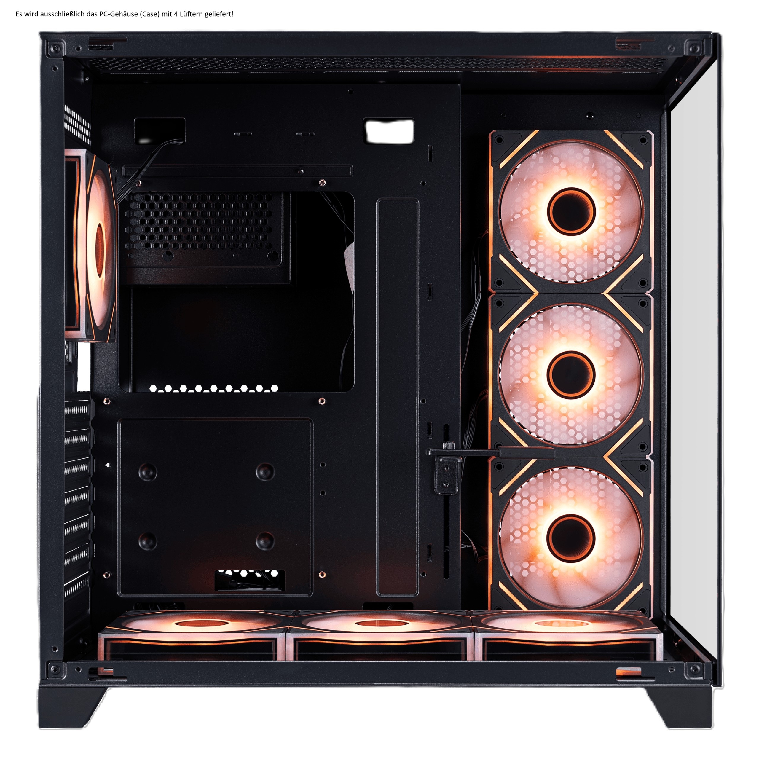 1stPlayer PC Gehäuse MV8-TP Schwarz mit 4 Lüftern