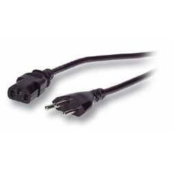 Netzkabel 230V Schweiz(Stecker)/Kaltgeräte IEC-C13(Buchse), 2m,Black