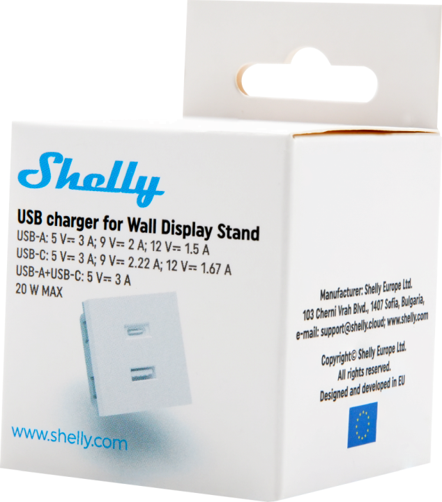 Shelly · Unterputz Zubehör · USB · Charger weiß
