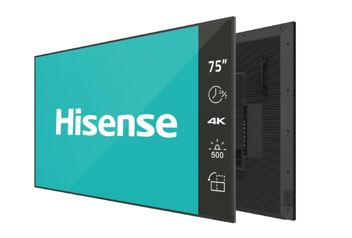 Hisense 75DM66D Signage Display 190.5 cm (75") LED Wi-Fi 500 cd/m² 4K Ultra HD Black Built-in processor Android 11 24/7