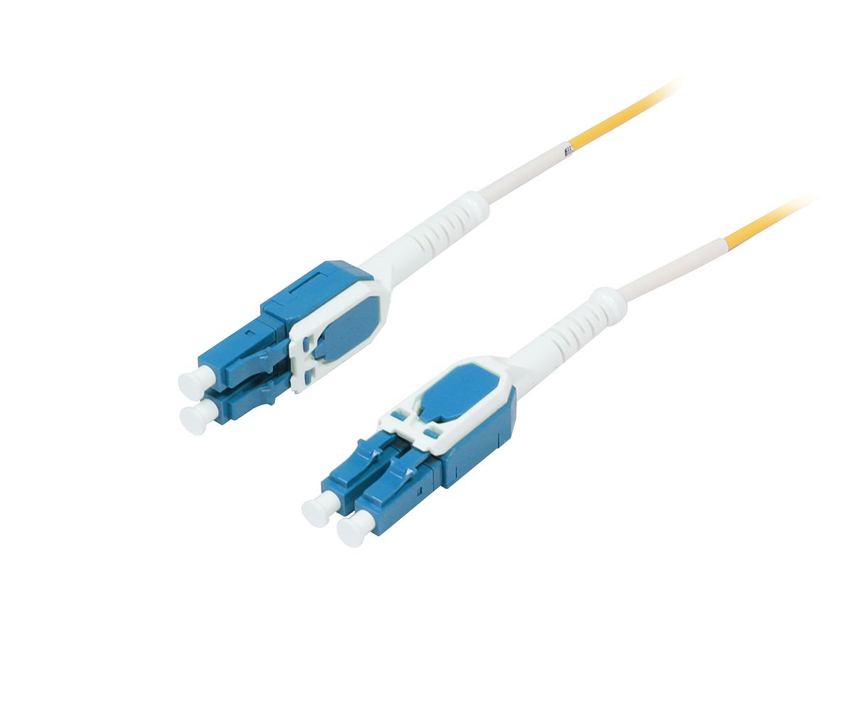 Synergy21 LWL-2-Faser-Patchk. 1,0mtr.LC-LC, 9/125um, OS2, Uniboot(Drehbar), Push/Pull, AD 2mm