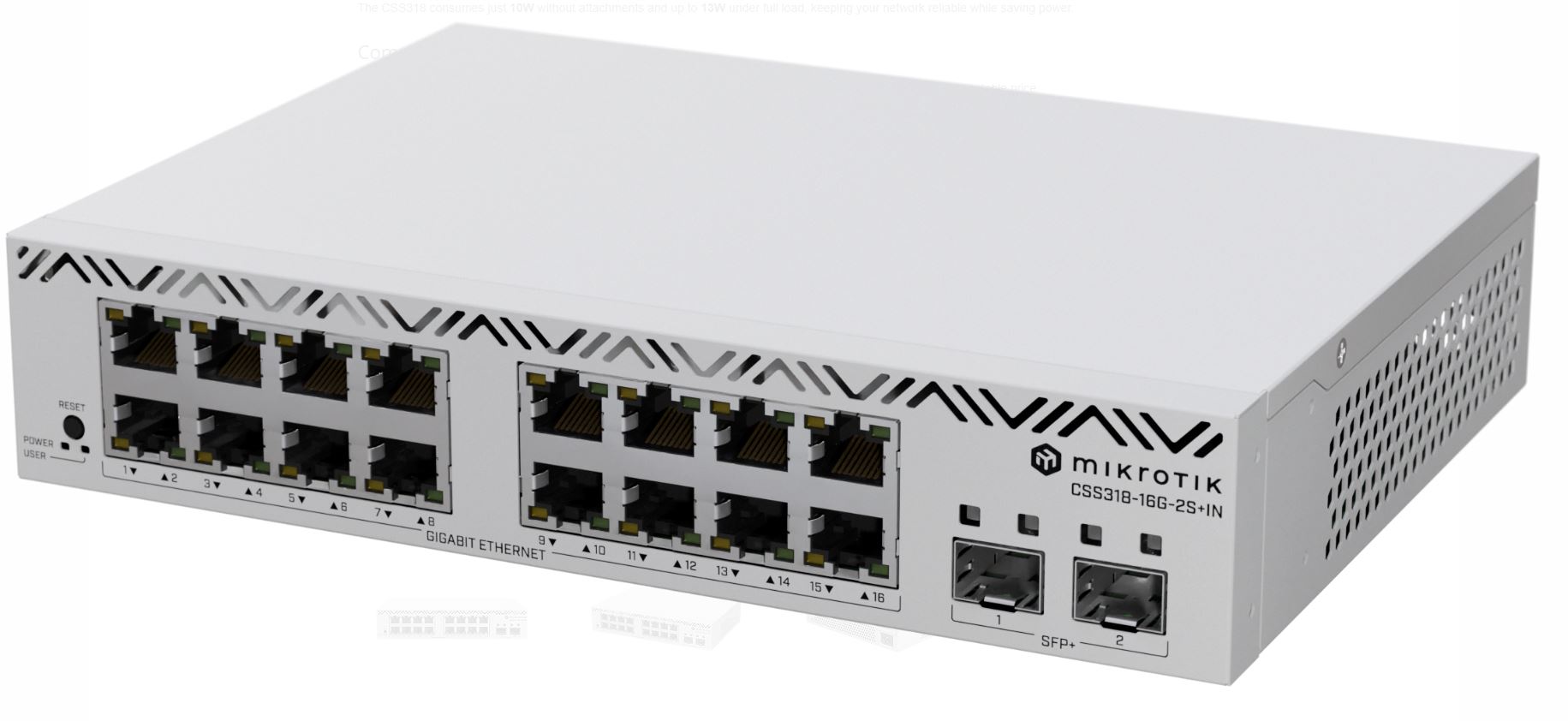 Mikrotik CSS318-16G-2S+IN network switch Managed Gigabit Ethernet (10/100/1000) White