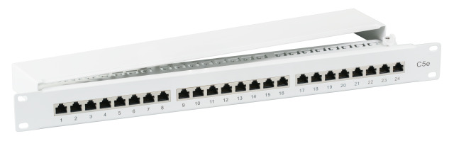 EFB Patchpanel STP 24xRJ45 Cat.5e, 19 1HE, RAL7035 Grey