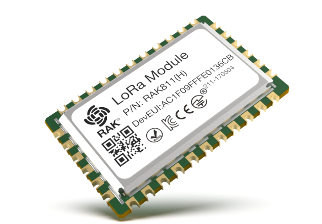RAK Wireless LoRa WisDuo RAK811 LoRa Module, SX1276, 868/915MHz, Support AS923 And LoraWan, With TELEC CE,FCC,KCC Certify/Certification, 3000 Me