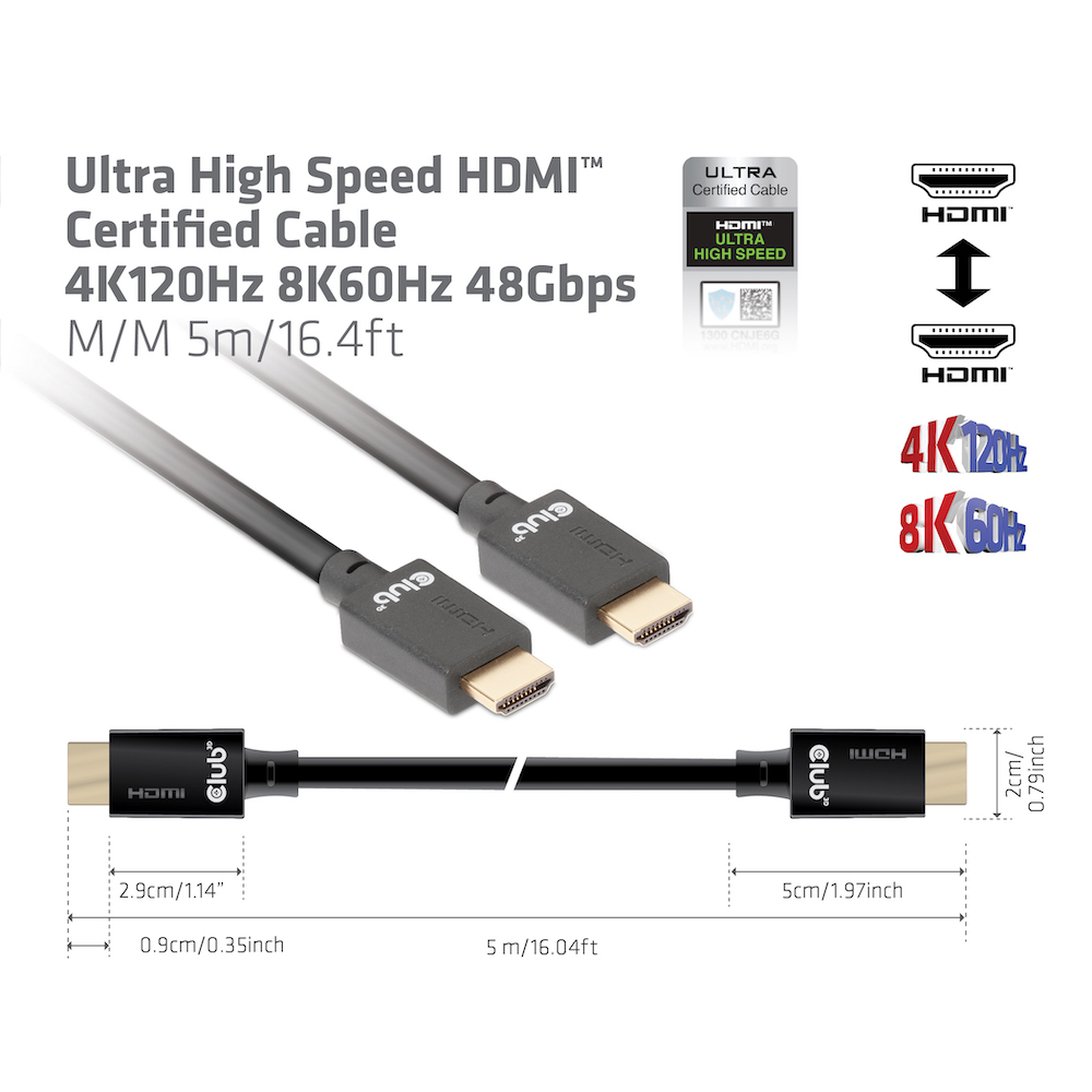 Kabel Video HDMI ST/ST   5,0m *Club3D* 8K60Hz Ultra