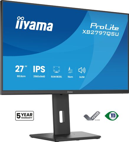 iiyama ProLite XB2797QSU-B1 computer monitor 68.6 cm (27") 2560 x 1440 pixels Quad HD LED Black