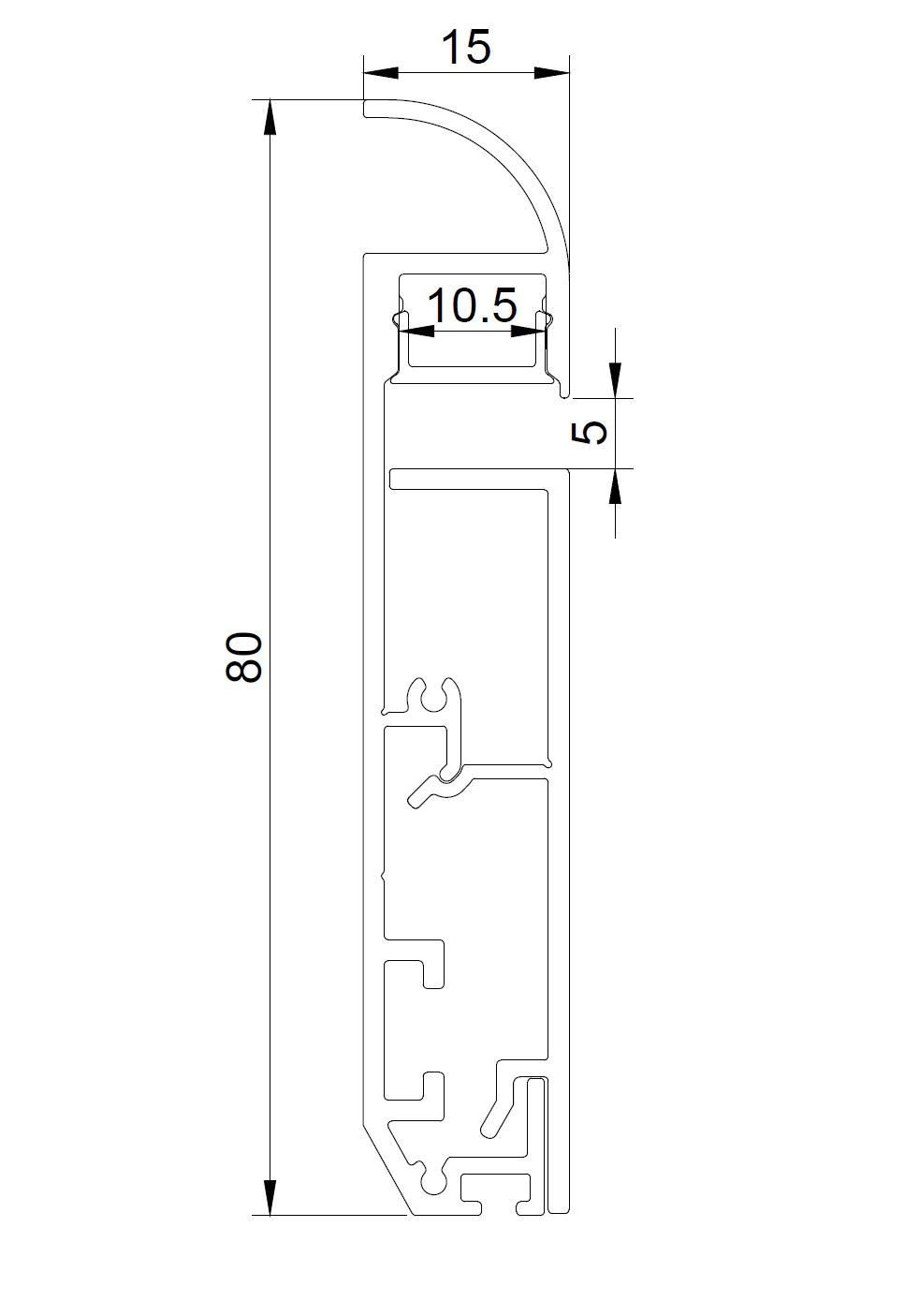 Synergy 21 LED U-Profil 200cm, ALU1580-05, schwarz, Fußboden/Sockelleiste