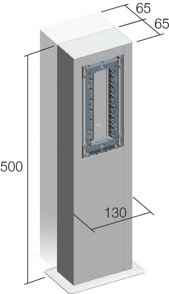 TEM Serie  Modul Brüstungskanal SERVICE POST MA130x65x500 ES