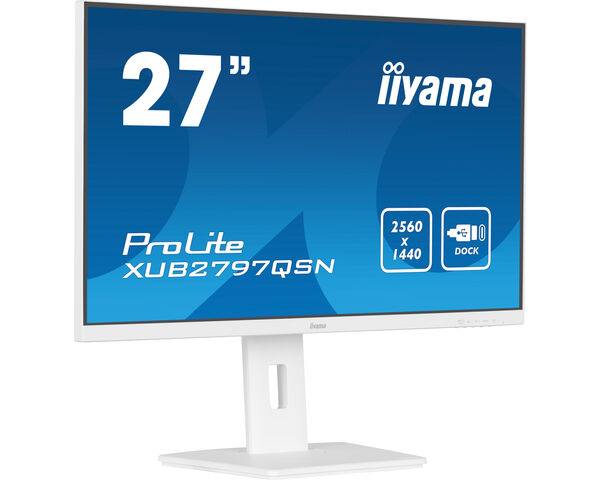 iiyama ProLite XUB2797QSN-W1 computer monitor 68.6 cm (27") 2560 x 1440 pixels Wide Quad HD LED White