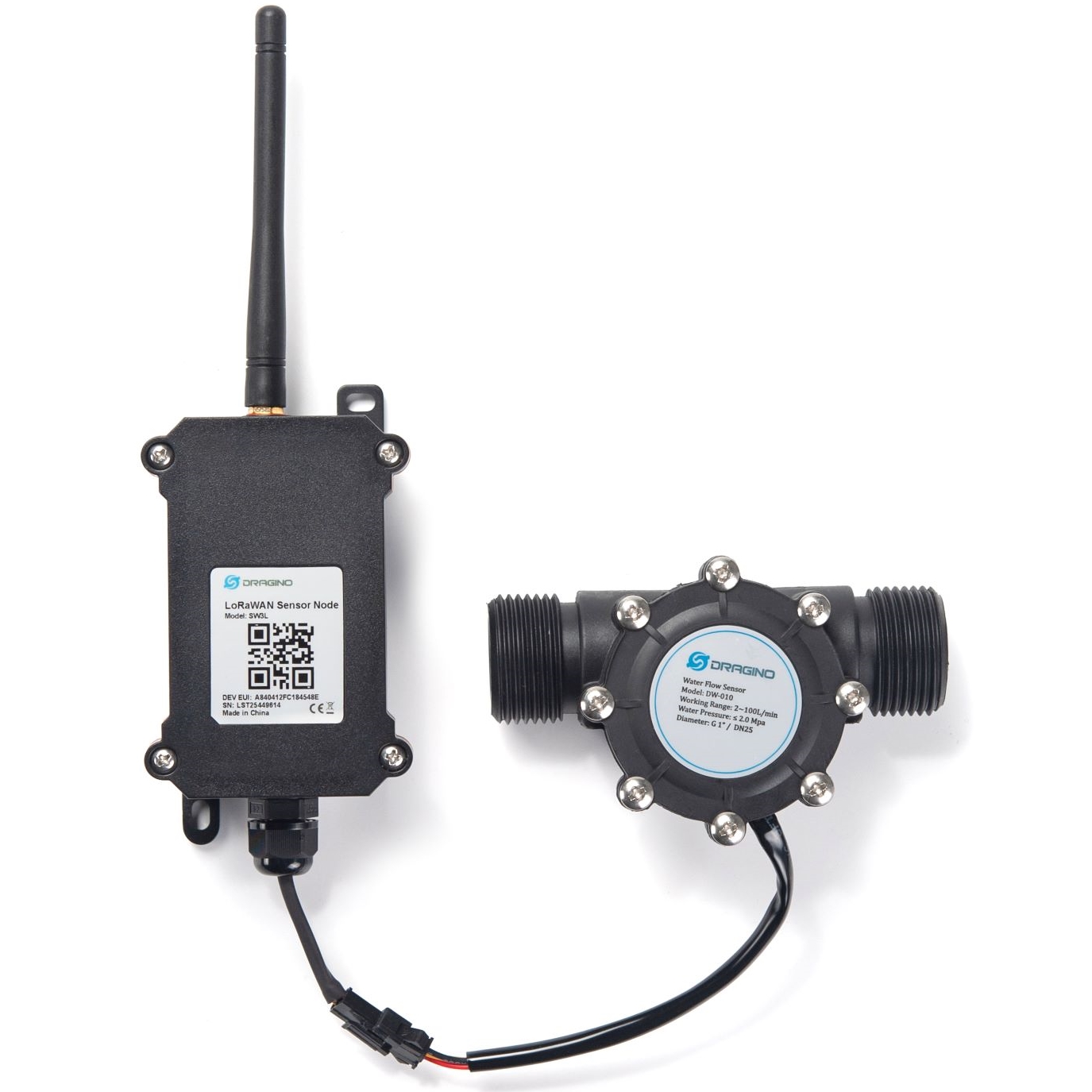 DRAGINO Sensor LoRa WasserdurchlaufzäHler G3/4 ' ' / DN20 SW3L-EU868-004