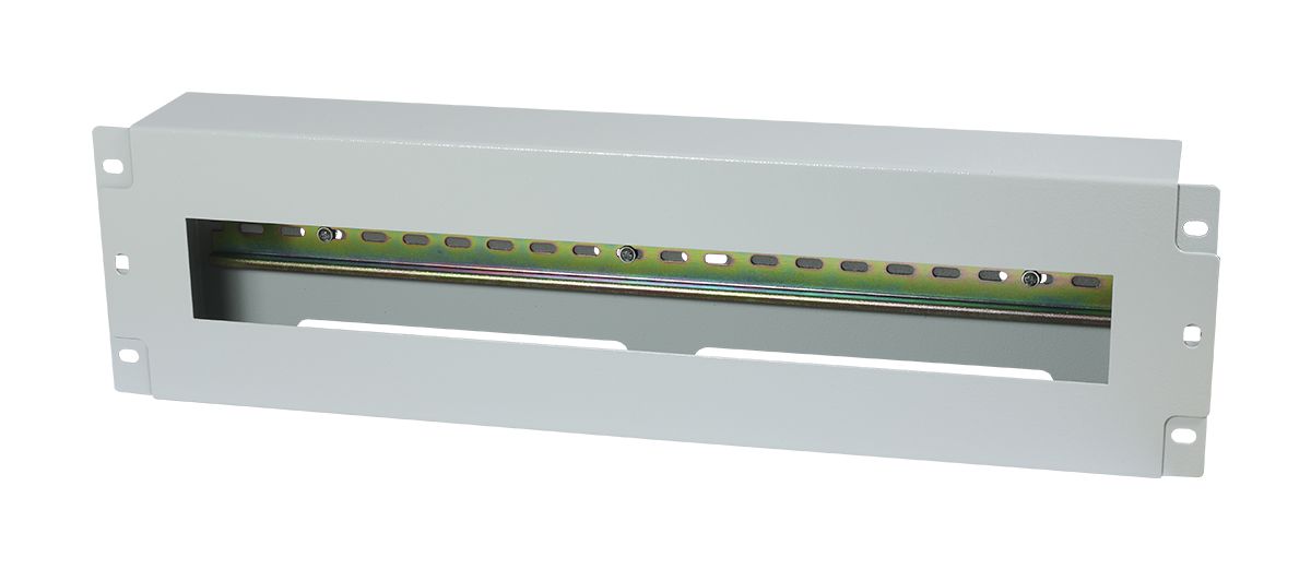 ALLNET 19"zbh. Schutzschalterleiste für Hutschiene/DIN-Rail Geräte, T61mm/3HE, Lichtgrau, Frontmontage, ALLNET 19"zbh. Schutzschalterleiste für Hutschiene/DIN-Rail Geräte, T61mm/3HE, Lichtgrau, Frontmontage,