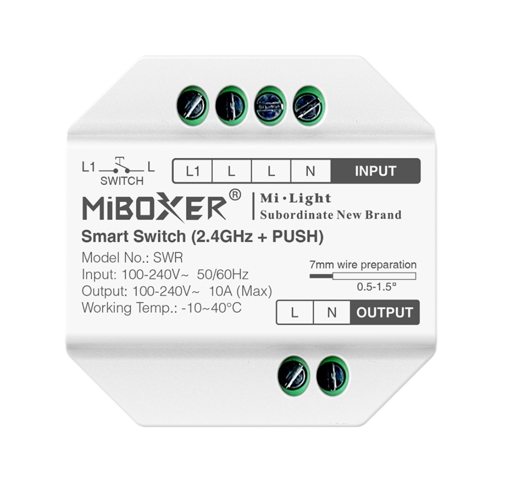 LED Wifi Smart Switch WiFi 2,4G Push Milight/Miboxer