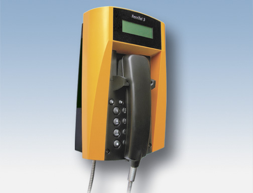 FHF Wetterfestes Telefon FernTel 3 Schwarz/Grau Mit Display Mit Panzerschnur