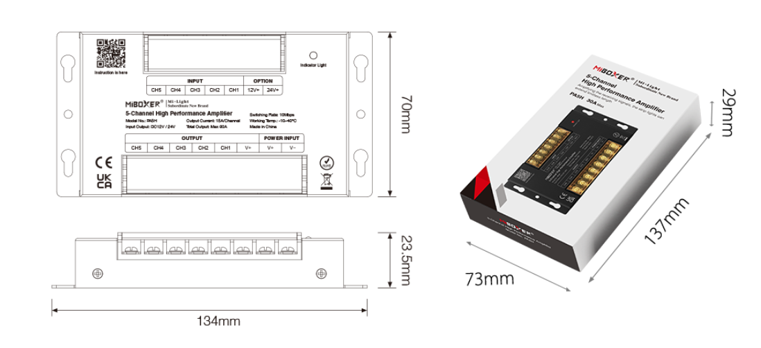 MiBoxer PA5H 5-Kanal LED Signalverstärker 30A