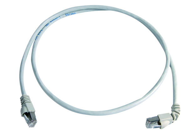 TelegäRtner Patchkabel CAT6A, 0,5m, S/FTP, 1x90° - 1x180°, (ISO/IEC)