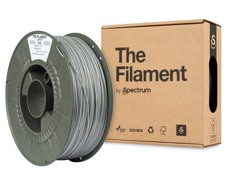 Spectrum Filaments TF-24006 3D printing material Polylactic acid (PLA) Aluminium, Silver 1 kg