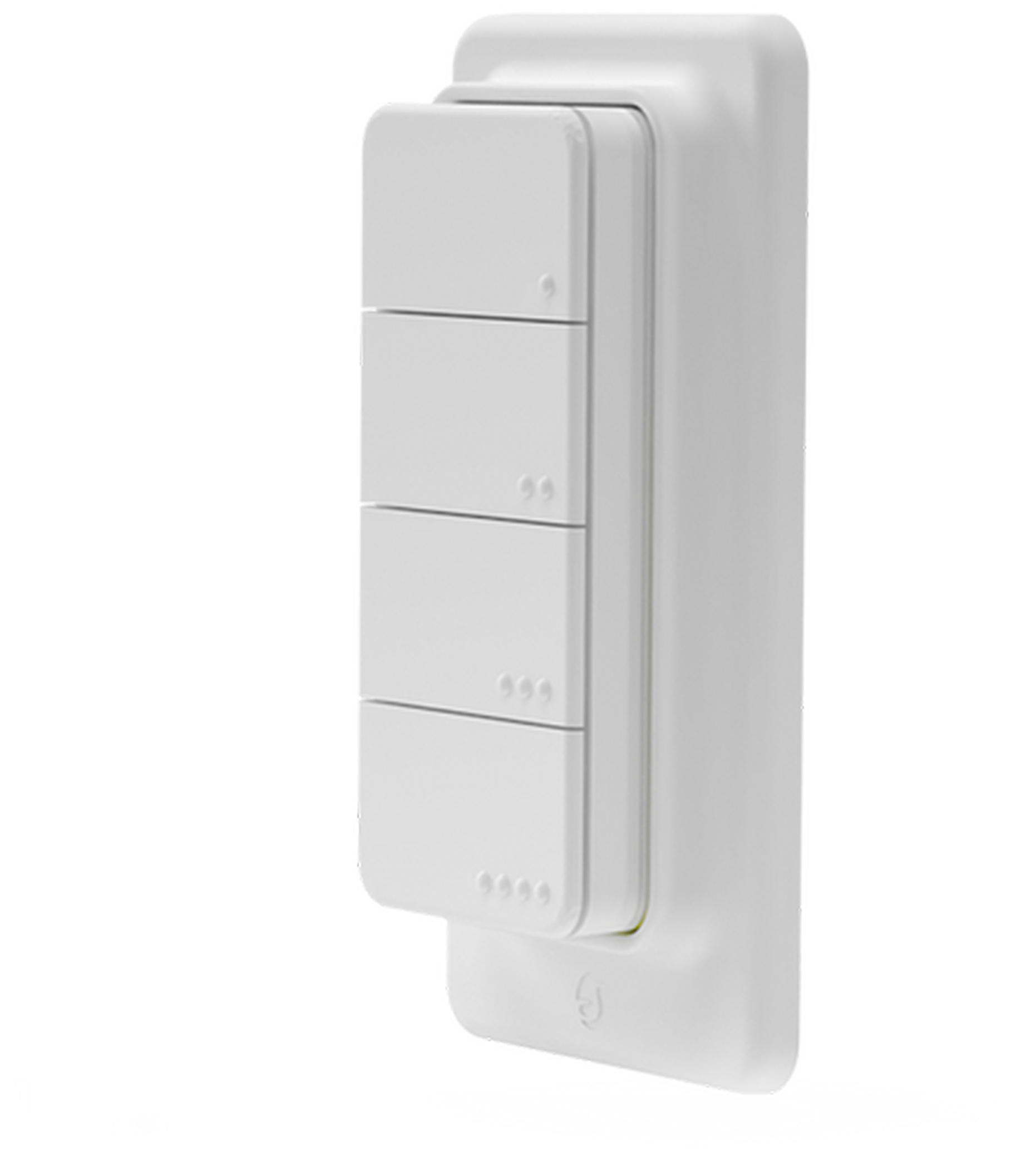 Shelly · Plug & Play · "Blu ZB RC Button 4" · Fernbedienung inkl. Magnethalter · 4-fach · 16 Aktionen · Bluetooth · Zigbee · Weiß
