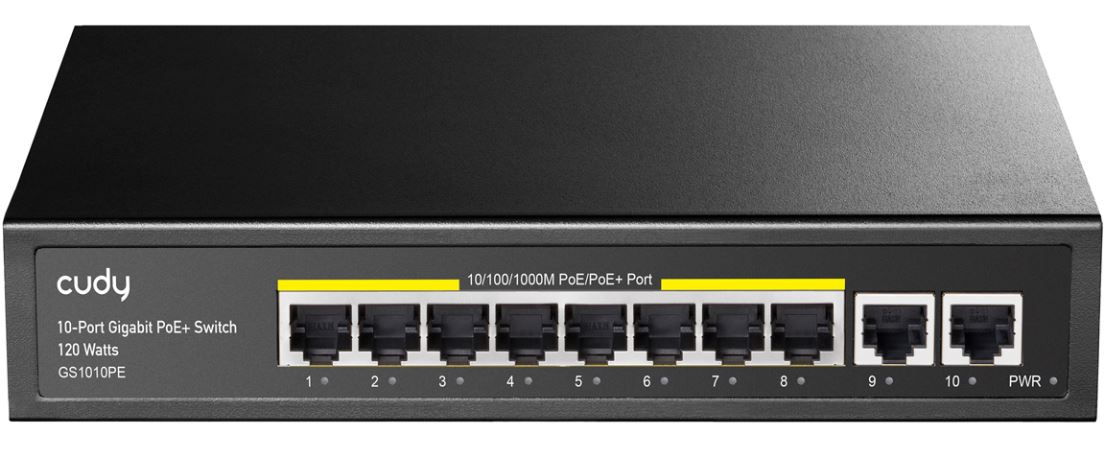 Cudy GS1010PE network switch Gigabit Ethernet (10/100/1000) Power over Ethernet (PoE) Black