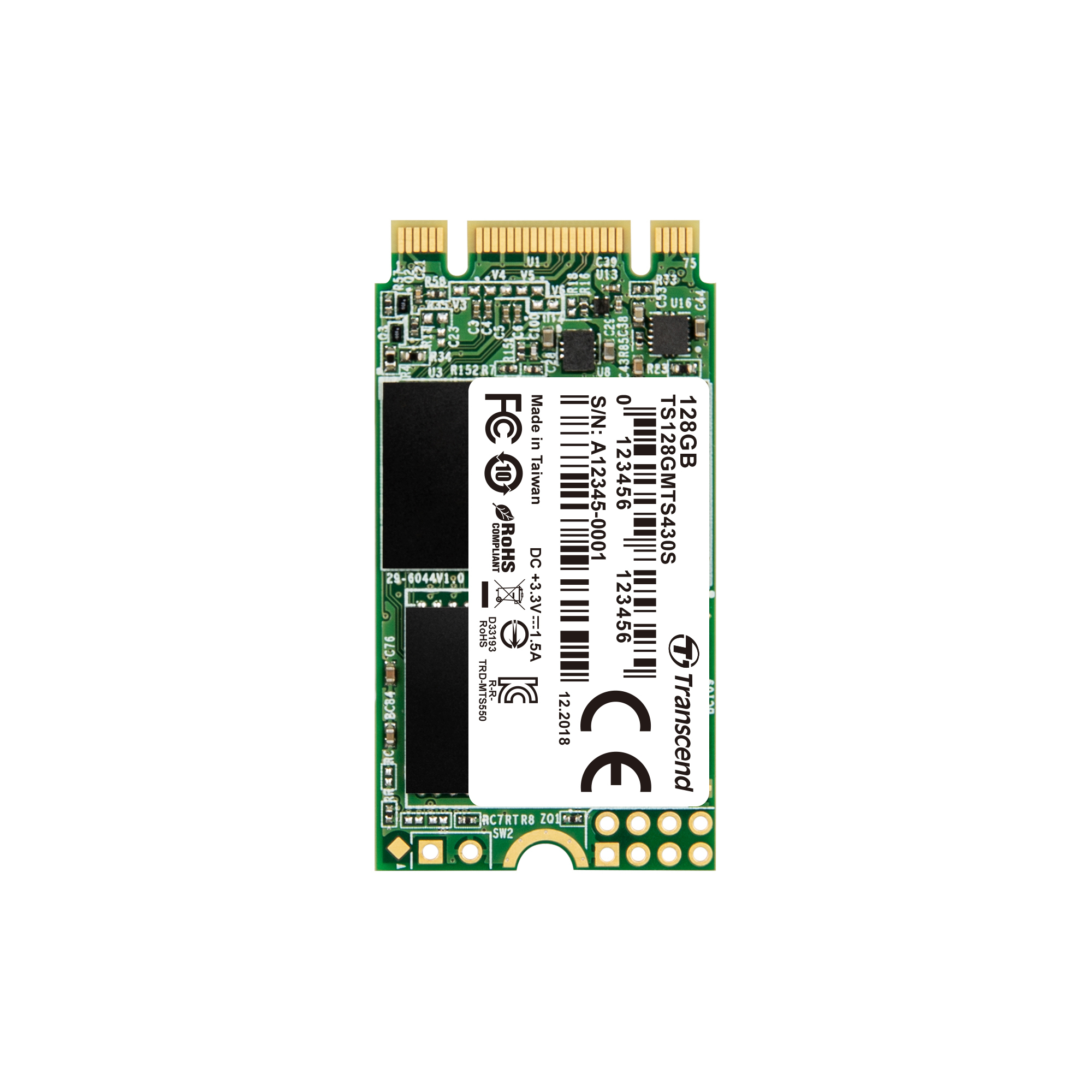 TRANSCEND 128GB M.2 2242 SSD SATA3 B M Key TLC