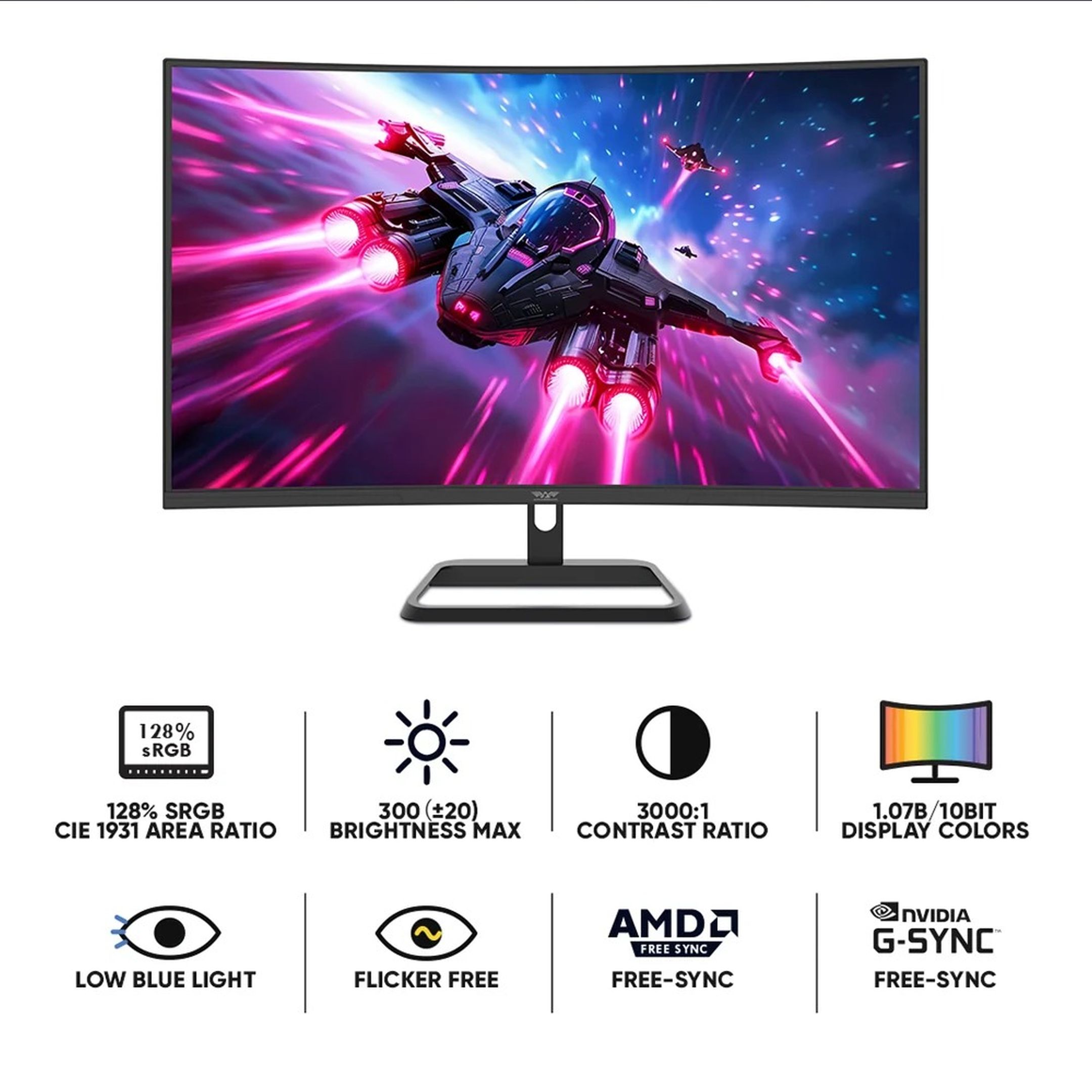 Armaggeddon Pixxel+ PXP32 PRO.G Curve Gaming Monitor (Black)