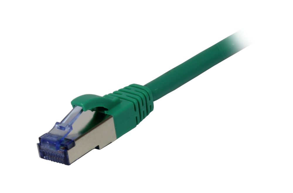 Patchkabel RJ45, CAT6A 500Mhz, 0.5m, grün, S-STP(S/FTP),  Komponent getestet(GHMT certified), AWG26, Synergy 21