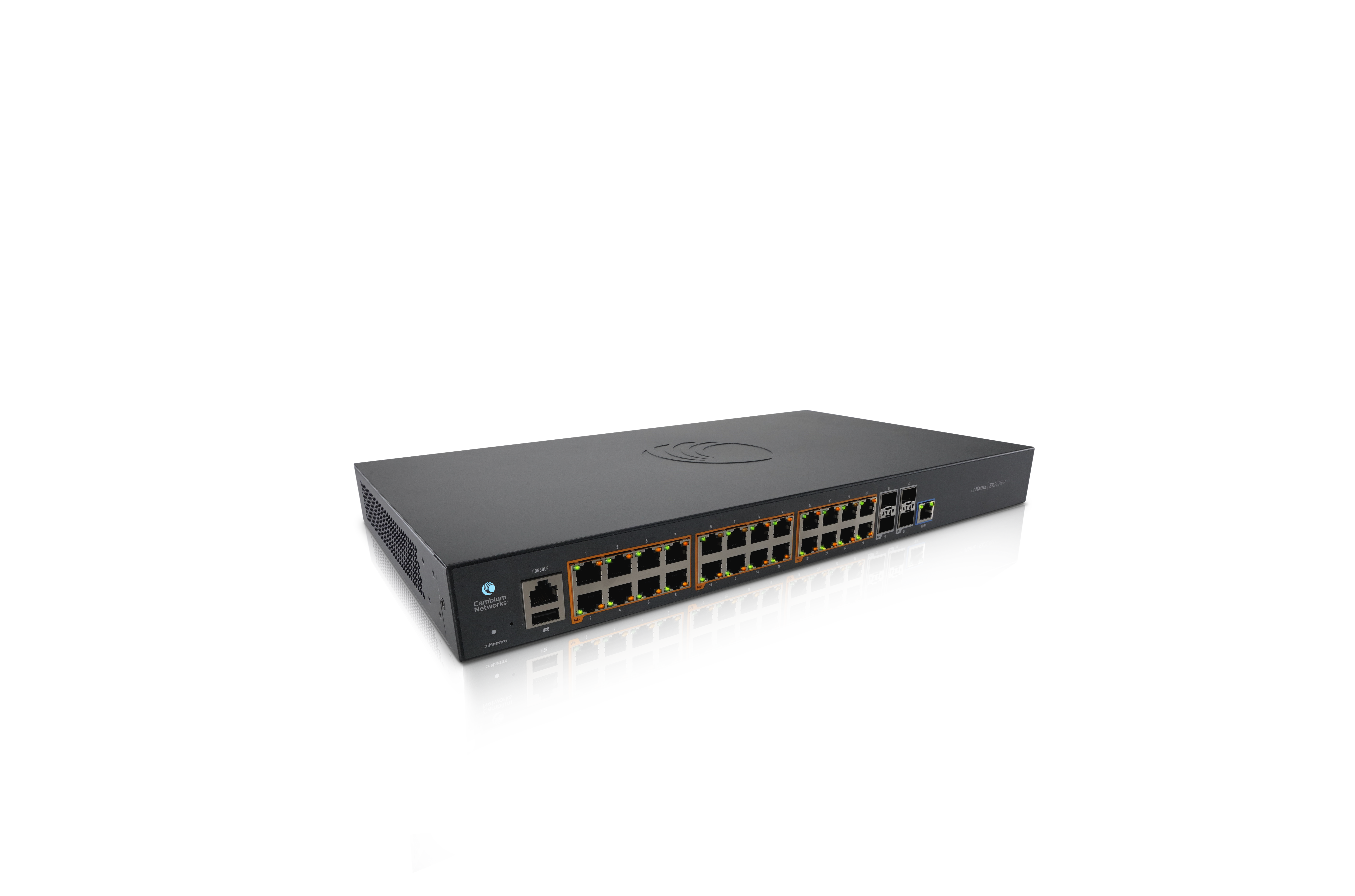 Cambium Networks cnMatrix, 24x PoE Switch - 400W, 4x SFP+, EX2028-P