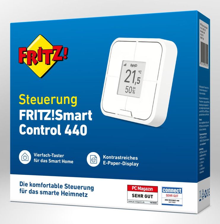 FRITZ!Smart Control 440  4fach Taster mit E-Paper-Display