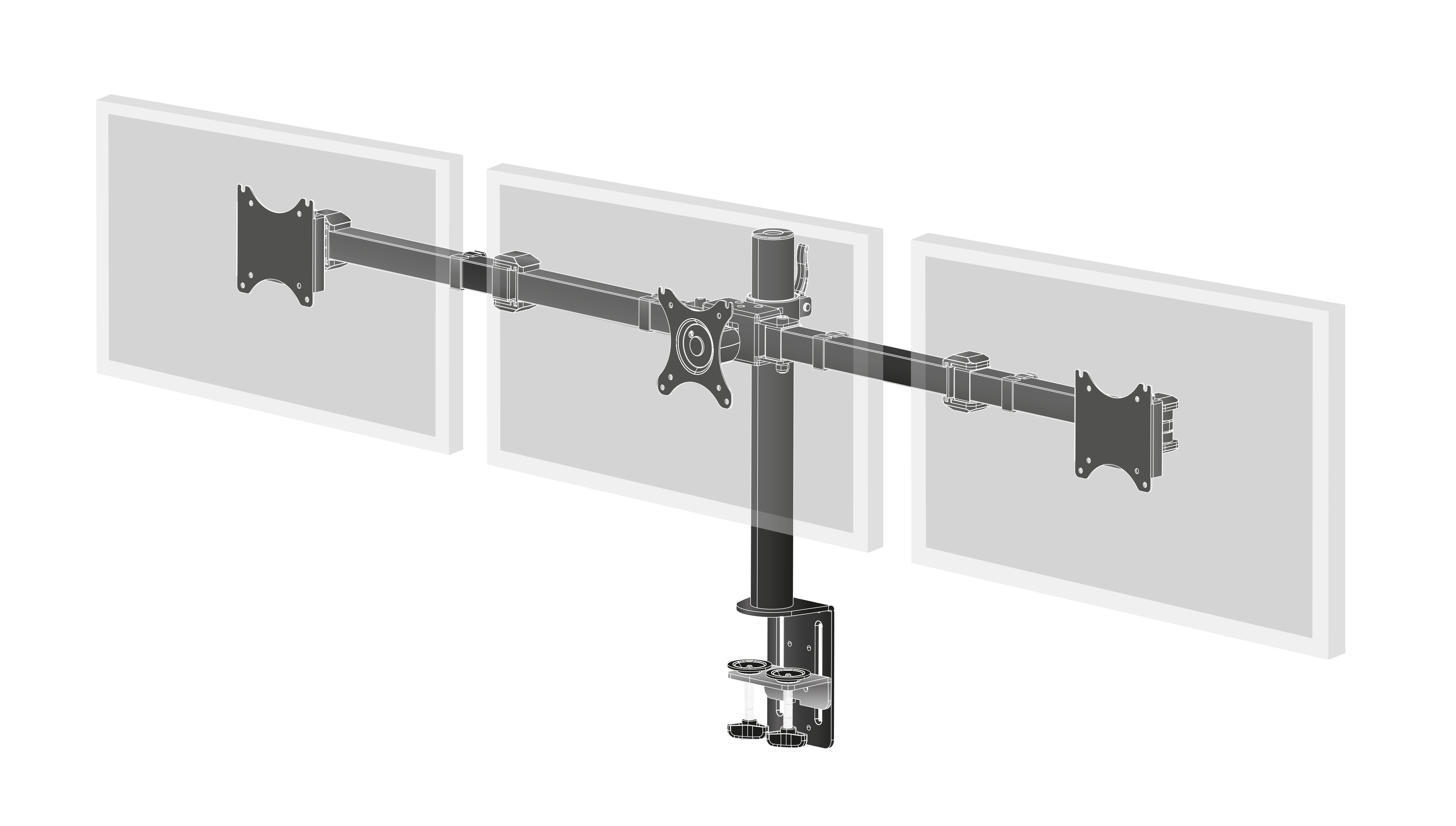 DS1003C-B1 TRIPLE DESKTOP ARM