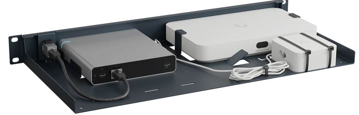Rackmount.IT, Rack Mount Kit for Ubiquiti, Unifi UCG-FIBER/UXG-FIBER/UCK-G2-PLUS, 1HE/19",