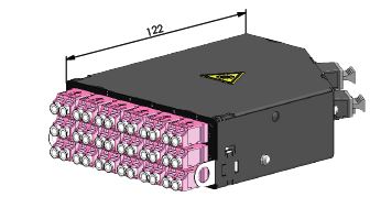 TelegäRtner BaugruppenträGer, HD3, Zbh. FanOut-Modul 1HE 18xLC-D Violett OM4 - 3xMPO/APC Male