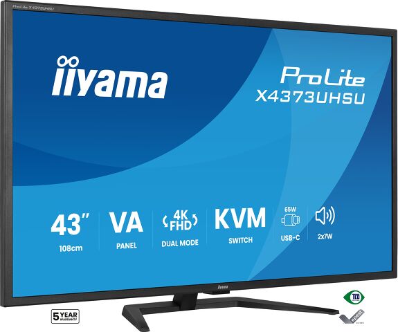 iiyama ProLite X4373UHSU-B2 computer monitor 108 cm (42.5") 3840 x 2160 pixels 4K Ultra HD LED Black