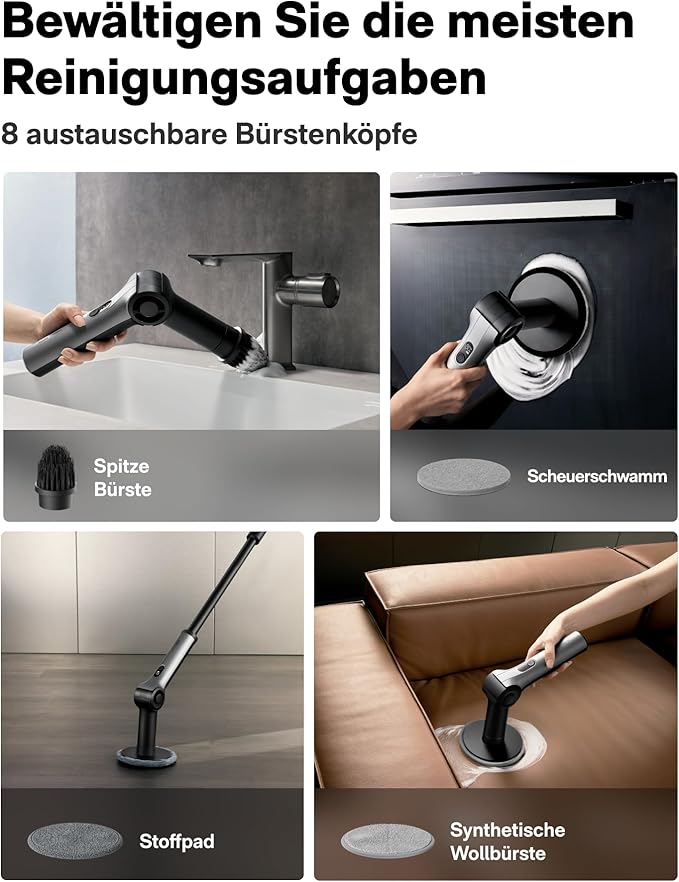 HOTO • Cleaning Tools • Flexi Cordless Spin Scrubber • QWQJA08